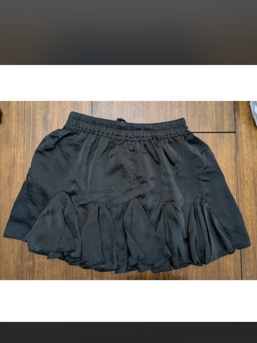 Women’s Ruffle Mini Skirt - Black / White. Small and medium - Picture 11 of 12